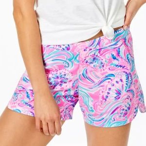 Lilly Pulitzer Ocean View Shorts Don't Be Jelly Prosecco Pink Sz L